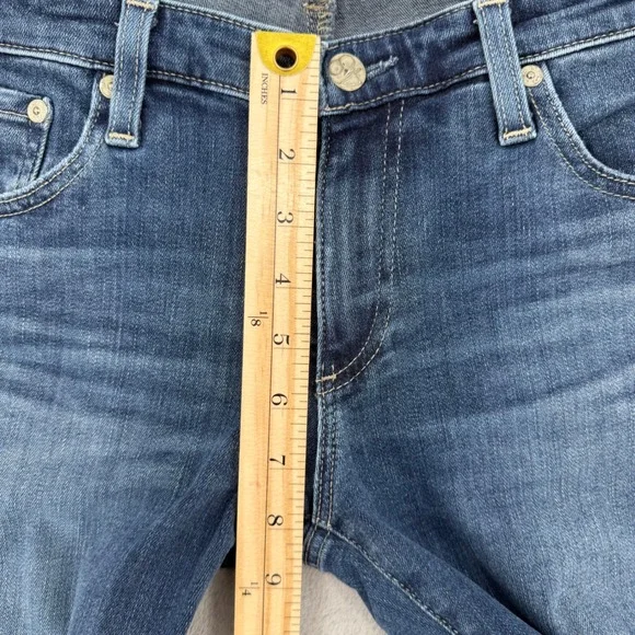 AG Adriano Goldschmied The Stilt Crop Cigarette Jeans Raw Hem Blue Size 30 - Picture 13 of 13